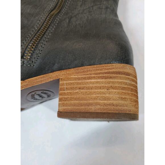 Kork Ease Womens 11 Leather Block Heeled Boots Ankle Bootie Dark Gray Mayten - Picture 4 of 8